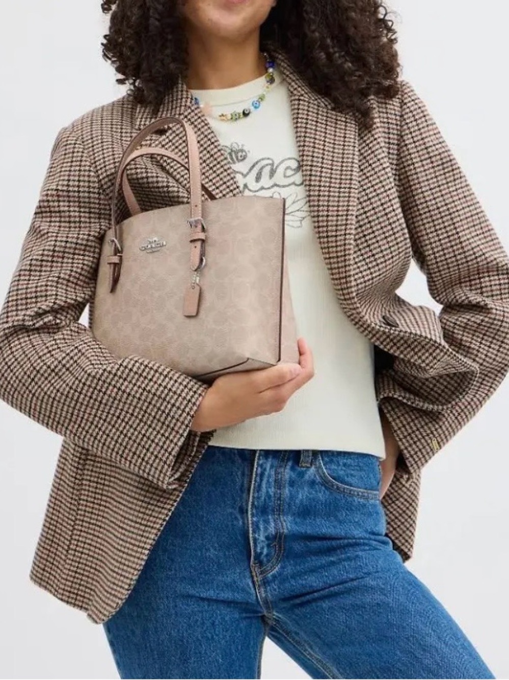 Coach Mollie 25 Satchel in Taupe Signature Canvas